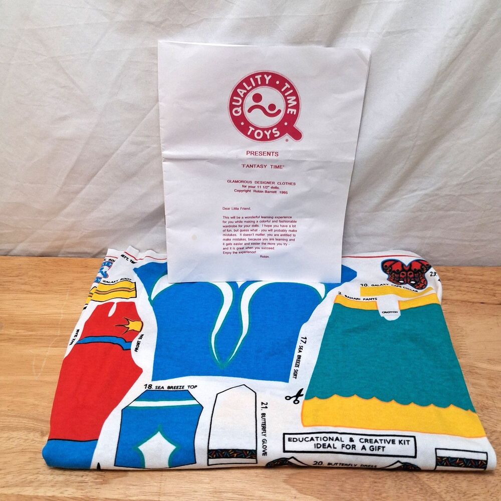 Vintage Quality‎ Time Toys Sew-It-Yourself Doll Clothes "Fantasy Time" 1995 DIY